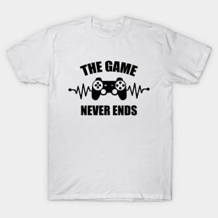 game never ends heartbeat controller gamer quote gaming T-Shirt